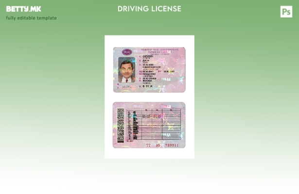 Модерен стил Руската возачка дозвола присутен шаблон